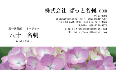 テンプレート名刺【plant-Hydrangea photo-d004-yd】