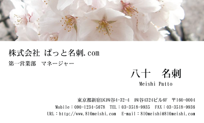 テンプレート名刺【plant- sakura photo-d003-yd】