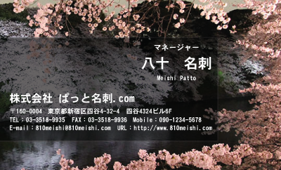 テンプレート名刺【plant- sakura photo-d011-yd】