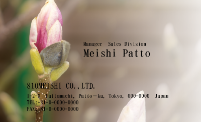 テンプレート名刺【plant-magnolia photo-d002-ly-zy】
