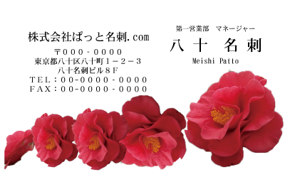 テンプレート名刺【plant-Camellia photo-d005-zdk】