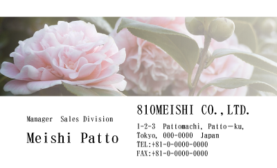 テンプレート名刺【plant-Camellia photo-d007-zdk】