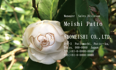 テンプレート名刺【plant-Camellia photo-d011-zdk】