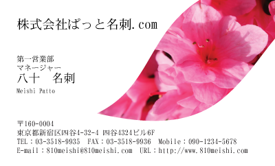 テンプレート名刺【plant-azaleas photo-d002-lm-zyz】