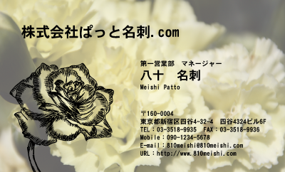テンプレート名刺【plant-carnation photo-d007-zyz】
