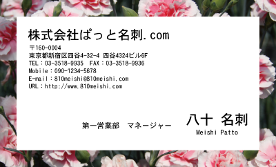 テンプレート名刺【plant-carnation photo-d005-lm】