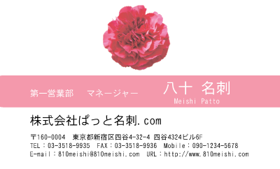 テンプレート名刺【plant-carnation photo-d017-lm】