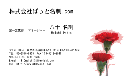 テンプレート名刺【plant-carnation photo-d020-lm】