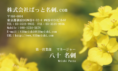 テンプレート名刺【plant-cole flower photo-d016-lm】