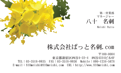 テンプレート名刺【plant-cole flower photo-d019-zyz】