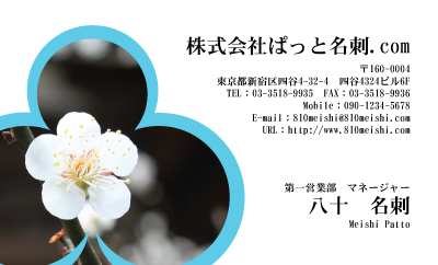 テンプレート名刺【plant-plum flower photo-d014-lmzyz】