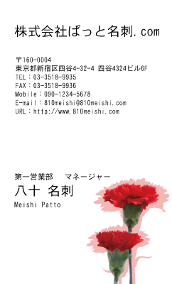 テンプレート名刺【plant-carnation photo-d009-lm】