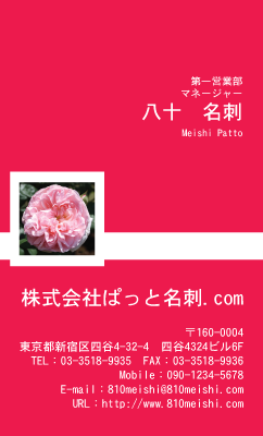 テンプレート名刺【plant-rose photo-d006-zyz】