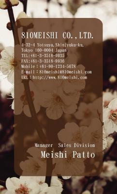 テンプレート名刺【plant-plum flower photo-d006-lmzyz】