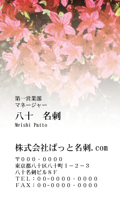 テンプレート名刺【plant-azaleas photo-d015-zy-lm】