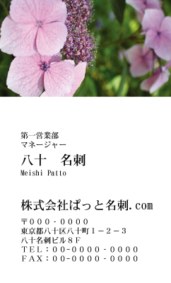 テンプレート名刺【plant-Hydrangea photo-d001-zy-yd】