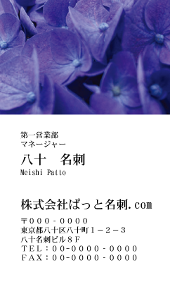 テンプレート名刺【plant-Hydrangea photo-d003-zy-yd】