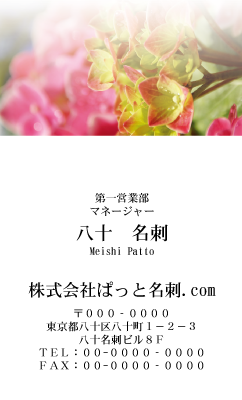 テンプレート名刺【plant-Hydrangea photo-d007-zy-yd】
