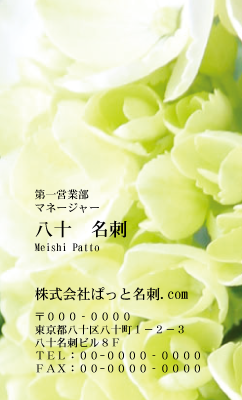テンプレート名刺【plant-Hydrangea photo-d017-zy-yd】