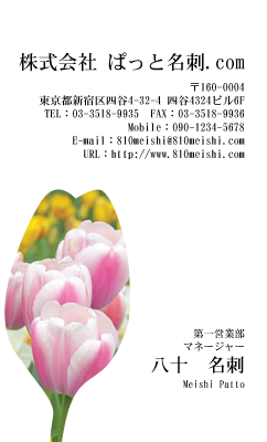 テンプレート名刺【plant-tulip photo-d005-zyz】