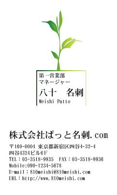 テンプレート名刺【plant-d079-zy-10】