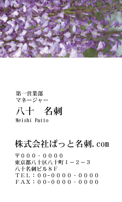 テンプレート名刺【plant-wistaria photo-d010-lm】