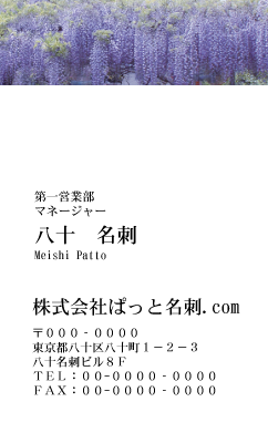 テンプレート名刺【plant-wistaria photo-d012-lm】