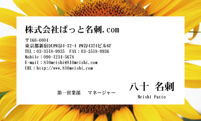 テンプレート名刺【plant-sunflower photo-d014-lm】