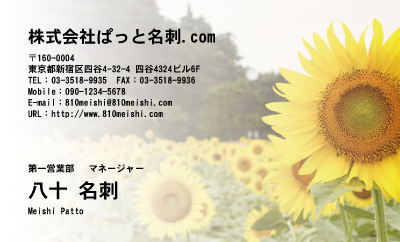 テンプレート名刺【plant-sunflower photo-d015-lm】