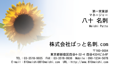 テンプレート名刺【plant-sunflower photo-d002-zyz】
