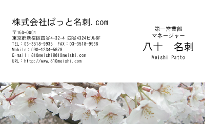 テンプレート名刺【plant- sakura photo-d004-yd】