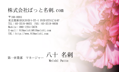 テンプレート名刺【plant-carnation photo-d010-lm】