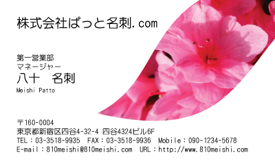 テンプレート名刺【plant-azaleas photo-d002-lm-zyz】