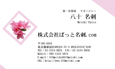 テンプレート名刺【plant-azaleas photo-d015-lm】