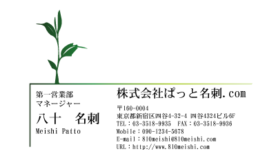 テンプレート名刺【plant-d185-zy-10】
