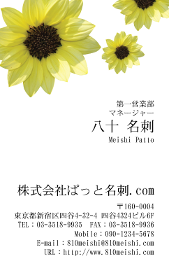 テンプレート名刺【plant-sunflower photo-d001-zyz】