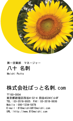 テンプレート名刺【plant-sunflower photo-d007-zyz】