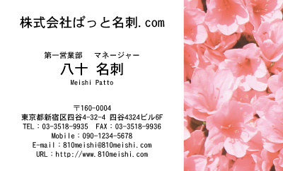 テンプレート名刺【plant-azaleas photo-d005-lm】