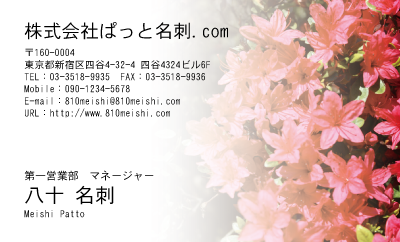 テンプレート名刺【plant-azaleas photo-d009-lm】