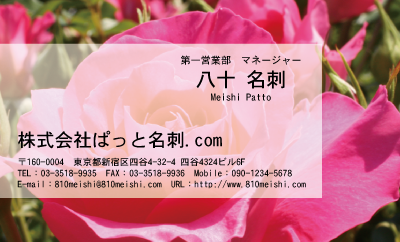 テンプレート名刺【plant-rose photo-d011-lm】